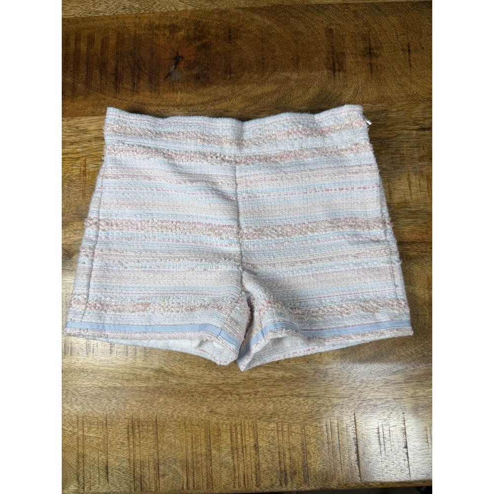 Janie and Jack Girls Boucle Tweed Shorts Size 5 Pink Blue Lined Dressy